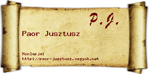 Paor Jusztusz névjegykártya